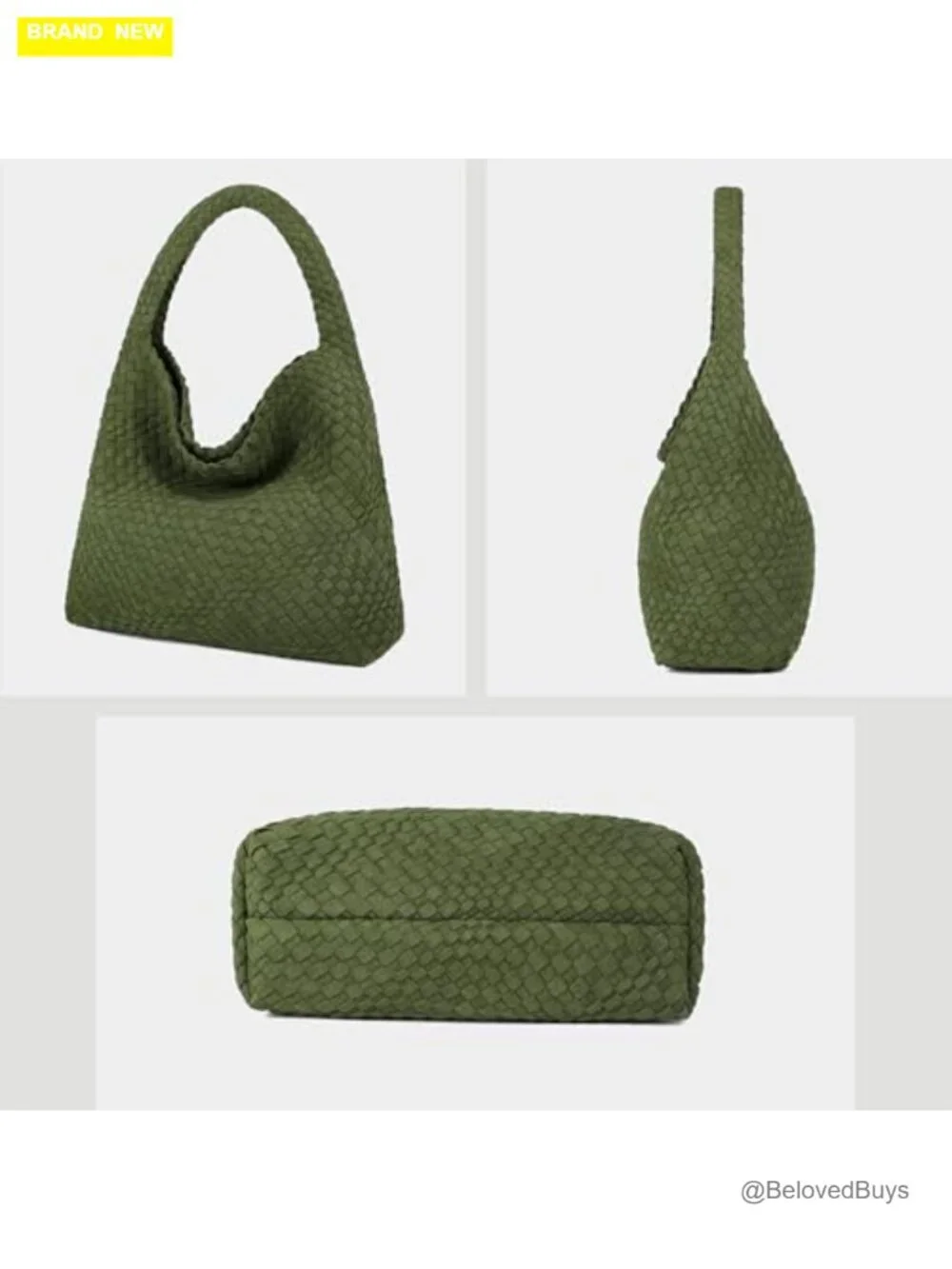 Vegan Leather Hobo Bag with Top Handle & Shoulder Strap, Faux Suede Tote, Large